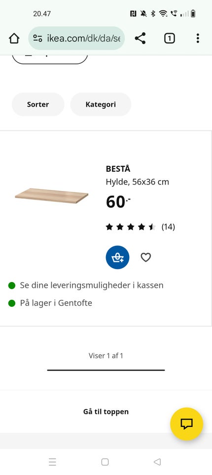 Hylde bestå, Ikea