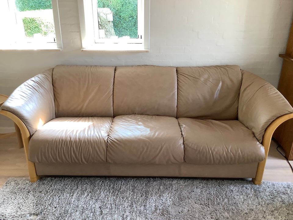 Sofa, læder, 3 pers.