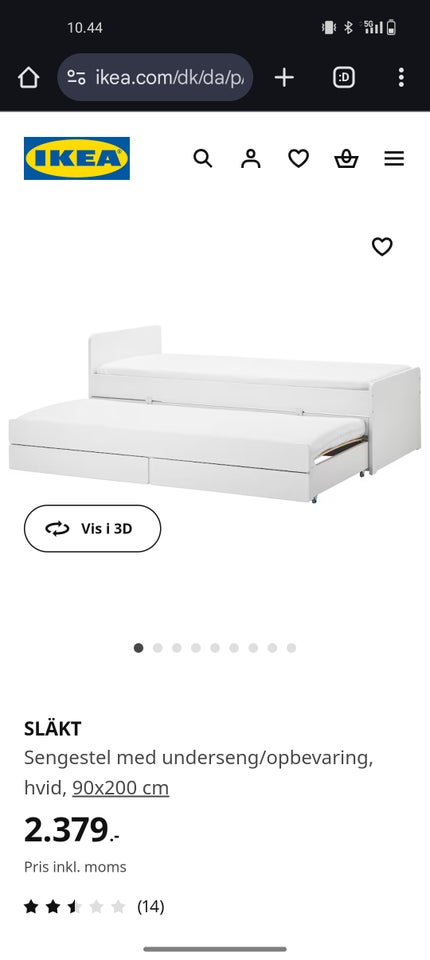 Enkeltseng, Ikea, b: 96 l: 206