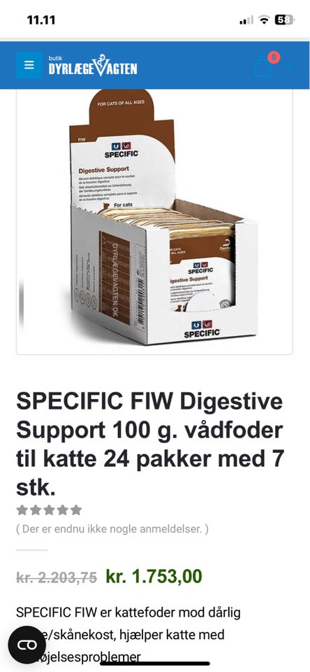 Kattefoder, Specific skånekost.