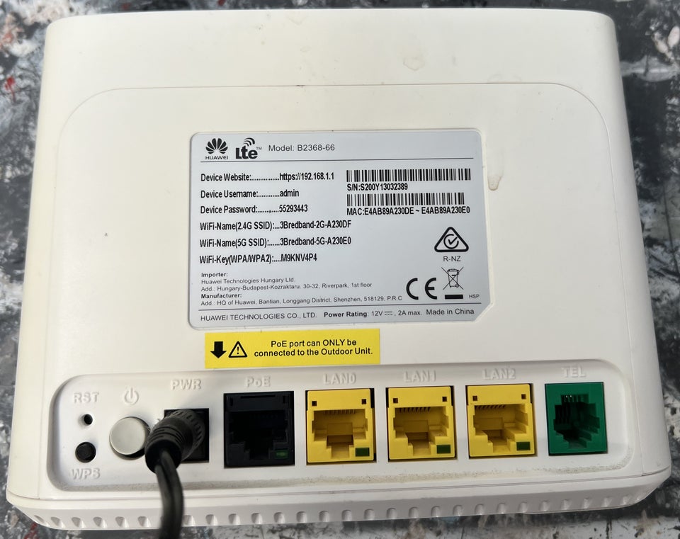 Router, wireless, Huawei B2368-66