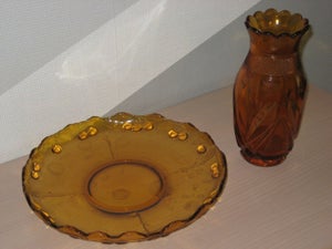 Glas Vase og fad