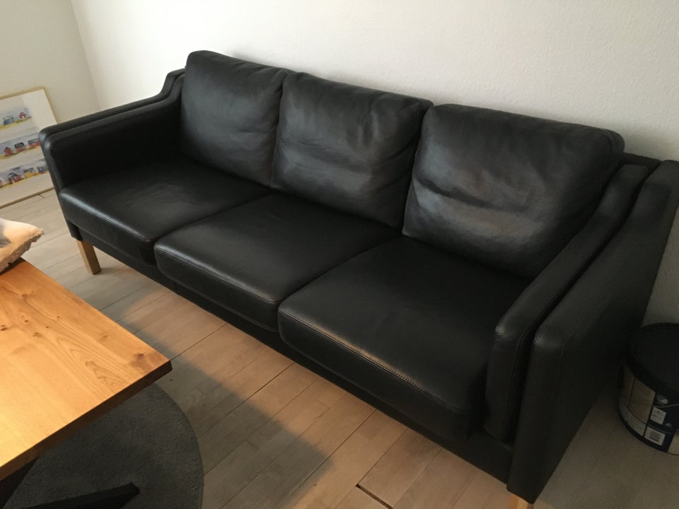 Sofa, læder, 3 pers.