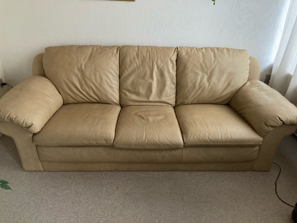 Sofa, læder, 3 pers.