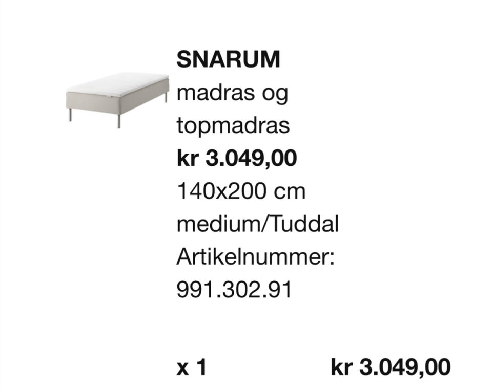 Boxmadras, Ikea, b: 140 l: 200 h: 45