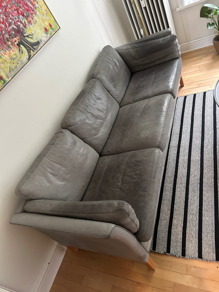 Sofa, læder, 3 pers.