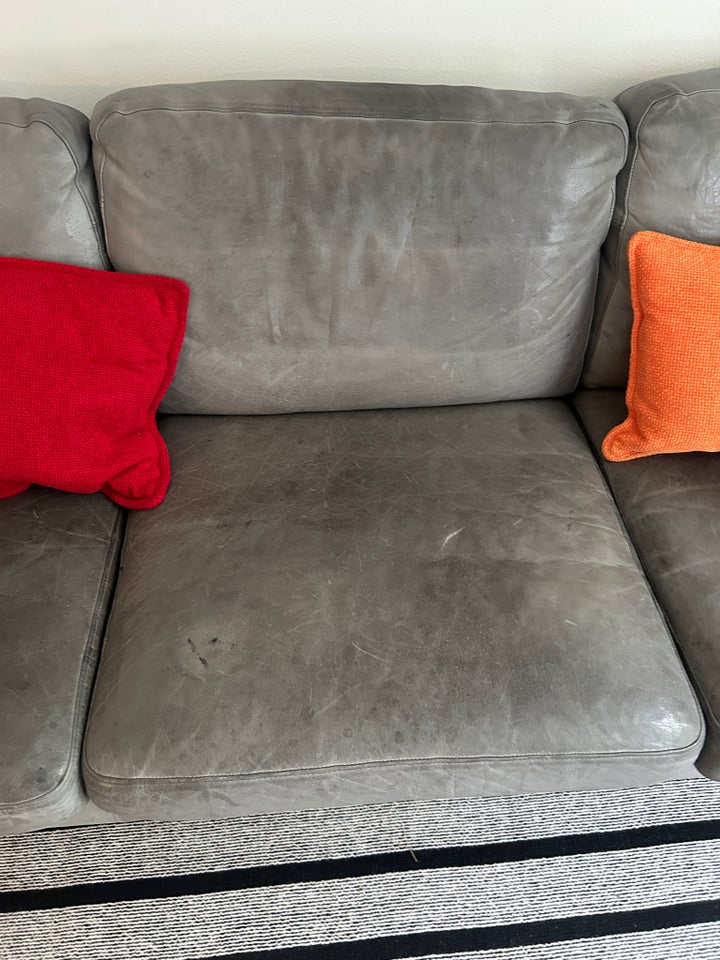 Sofa, læder, 3 pers.