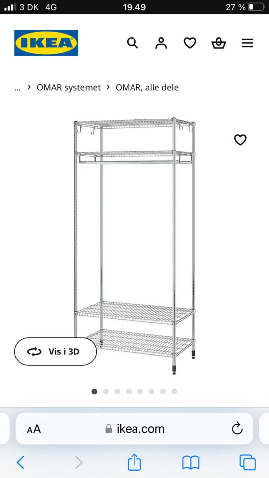 Tøjstativ, Ikea Omar