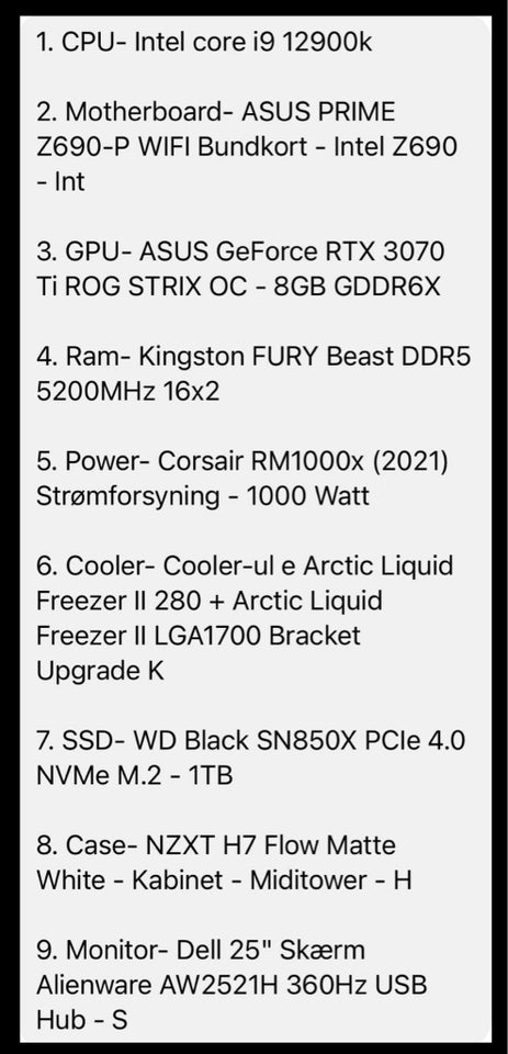 Selvbyg Intel core i9