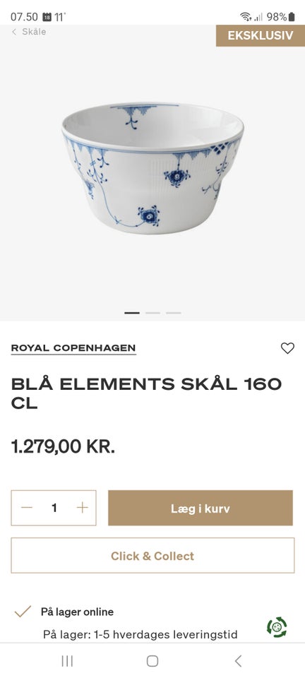 Porcelæn, Blå elements skål