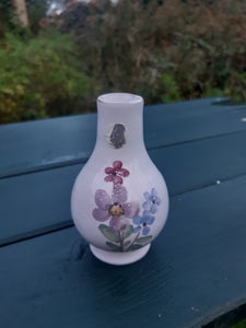 Keramik Minivase hvid/blomster