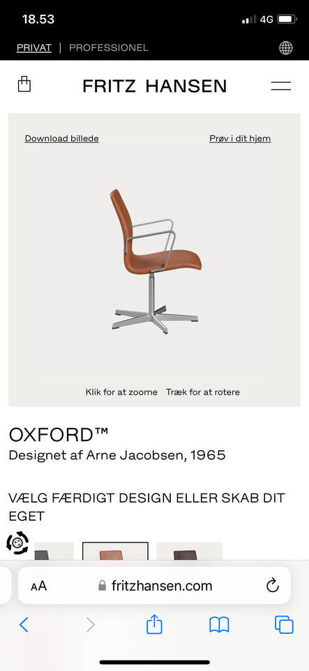 Arne Jacobsen Oxford lænestol