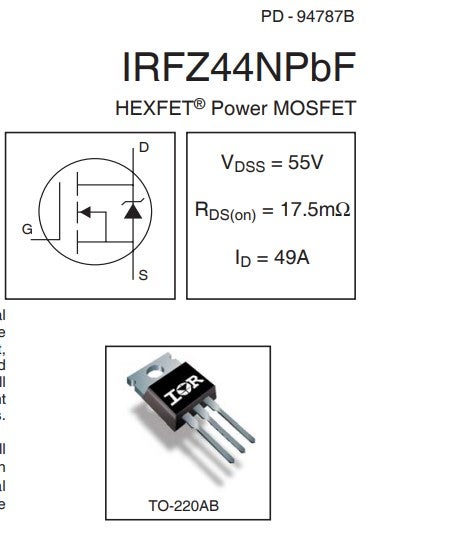 Andet, 3 stk. IRFZ44N Mosfet