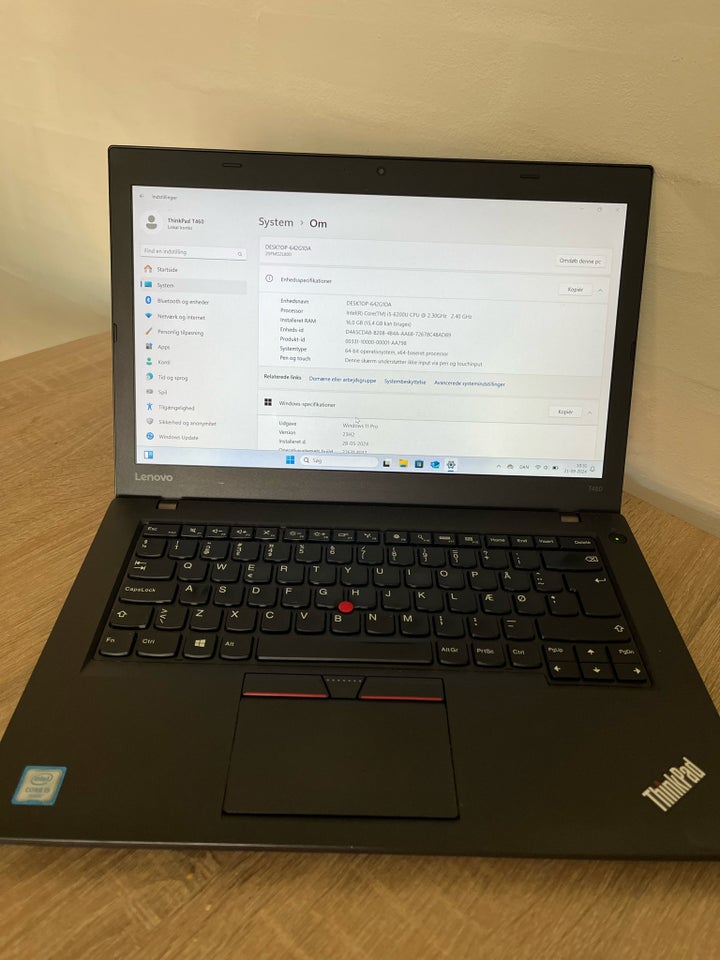 Lenovo T460 16 GB ram 230 GB