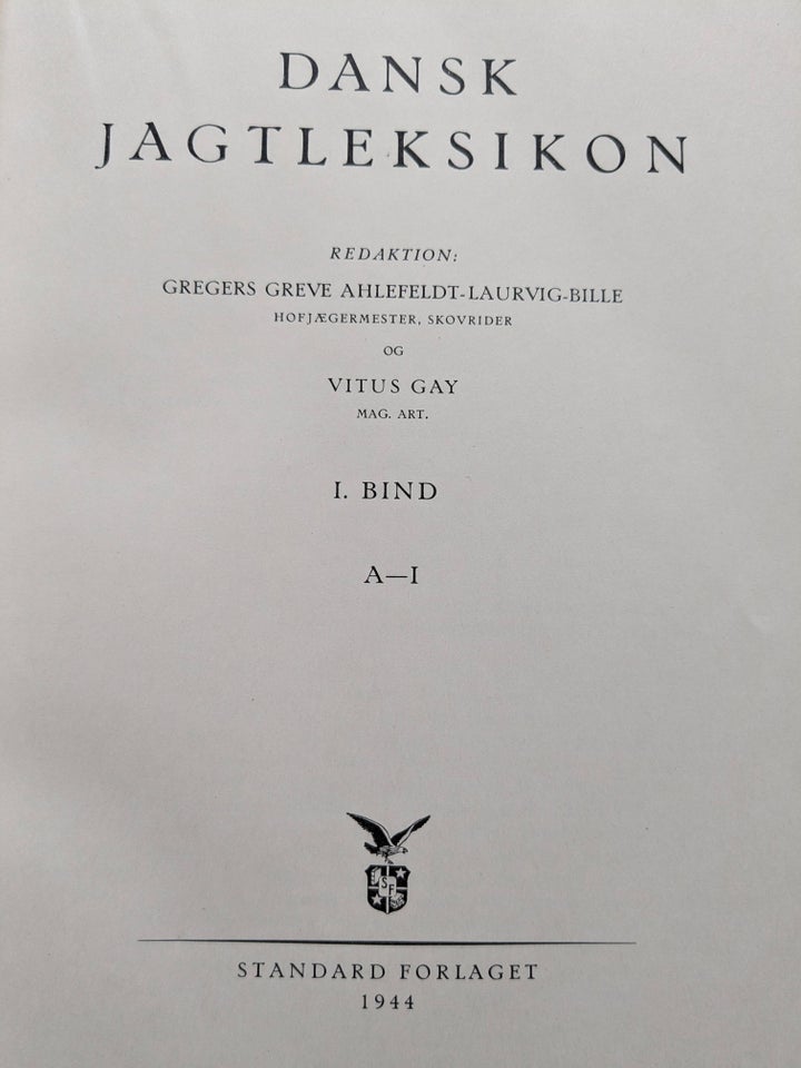 Dansk Jagtleksikon, emne: jagt