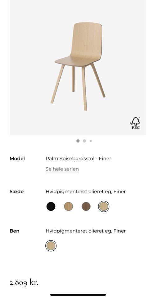 Spisebordsstol Eg Palm