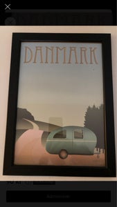 Danmark plakat i ramme