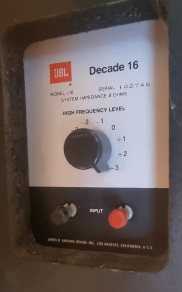 Højttaler, JBL, Decade 16