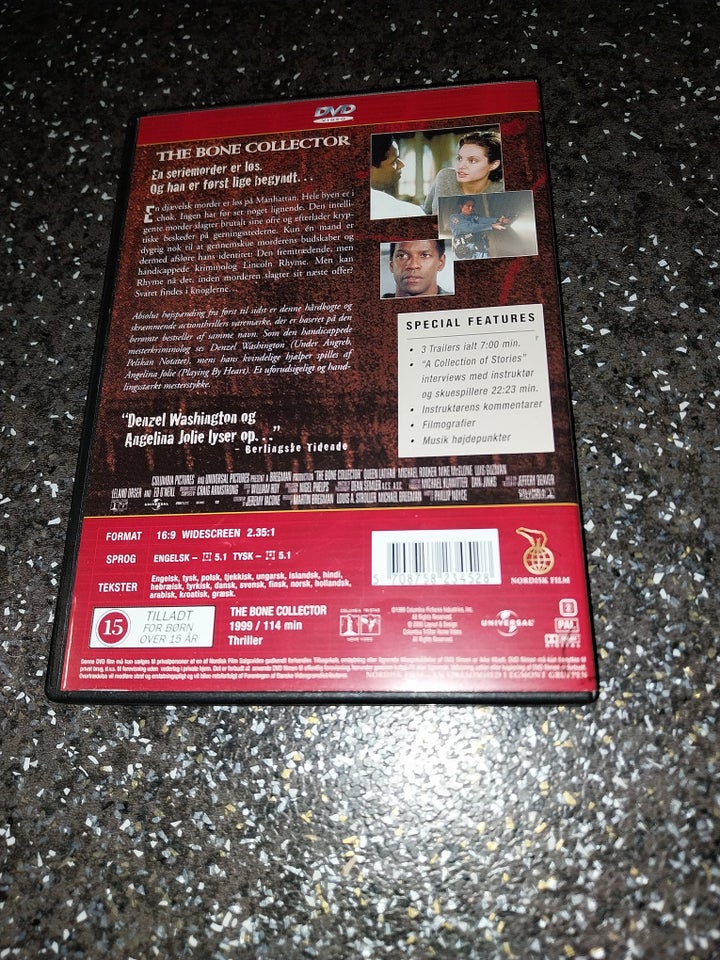 The Bone Collector, DVD, thriller