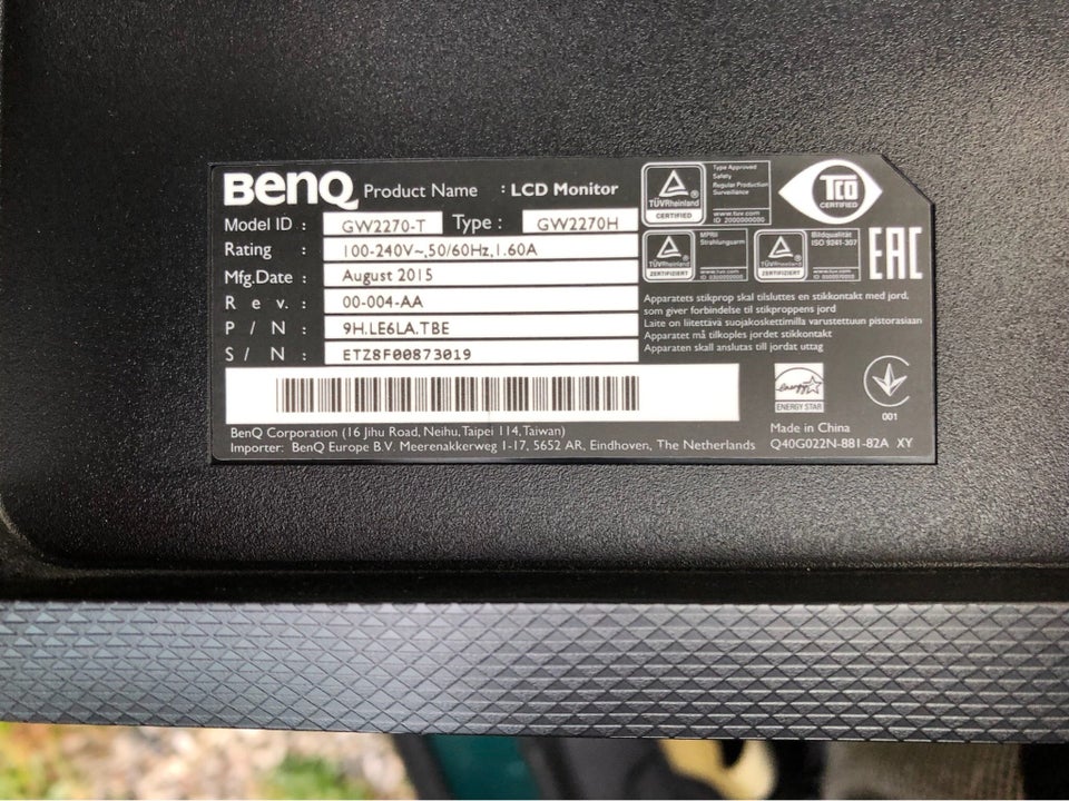 BenQ, fladskærm, GW2270-H