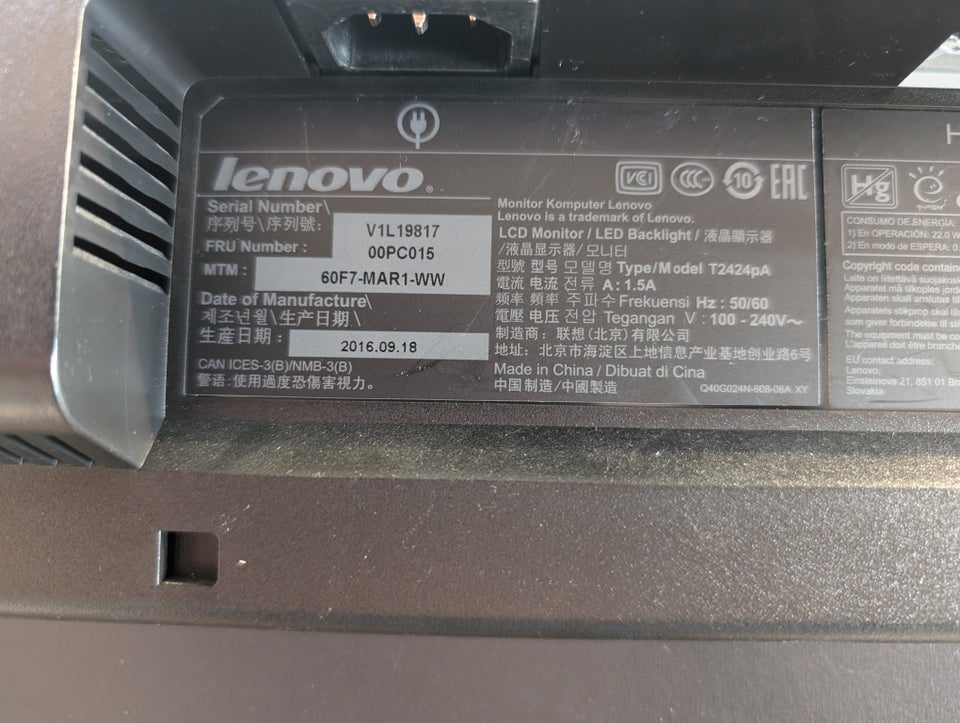 Lenovo, fladskærm, Y2424P