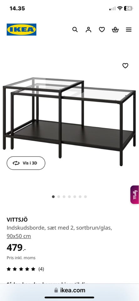 Sofabord Ikea glas