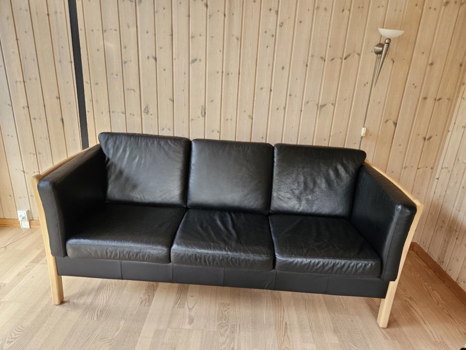 Sofa, læder, 3 pers.