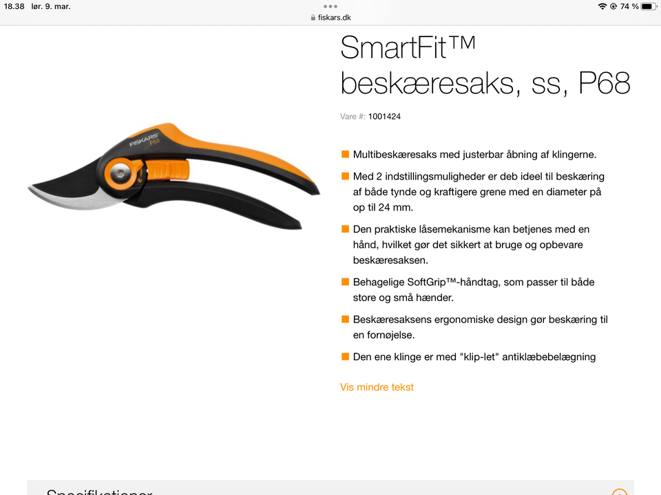 Beskæresaks Fiskars