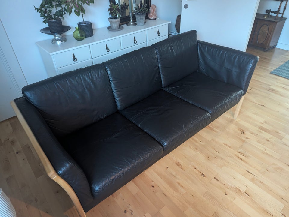 Sofa, læder, 3 pers.