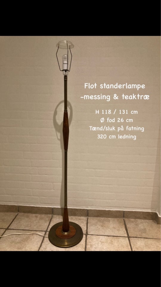 Standerlampe Teak + messing