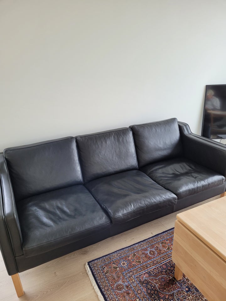 Sofa, læder, 3 pers.