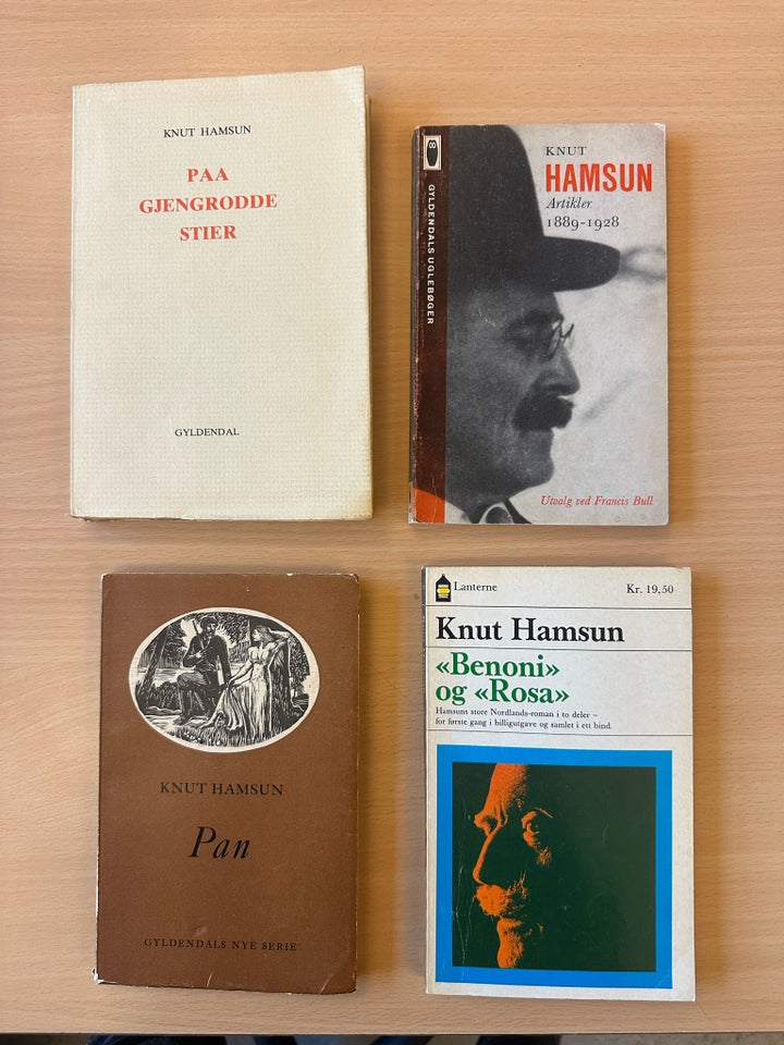 4 stk Knut hamsun bøger, Knut