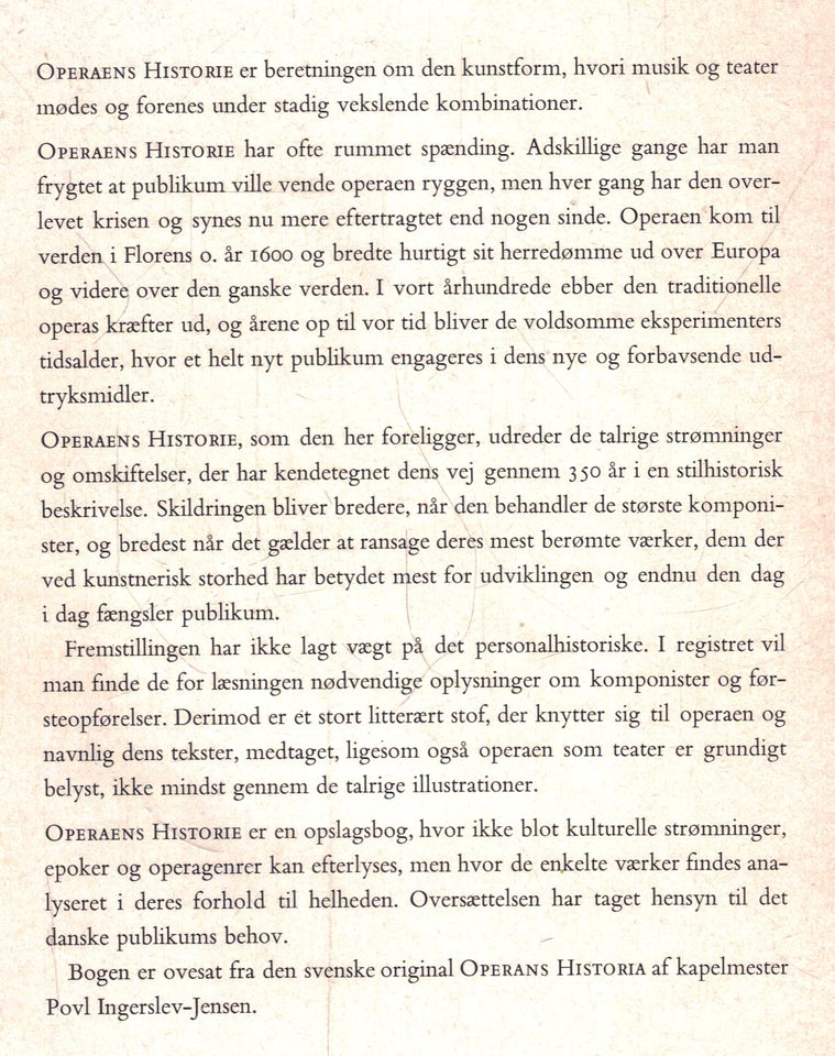 Operaens historie, Af Folke H.