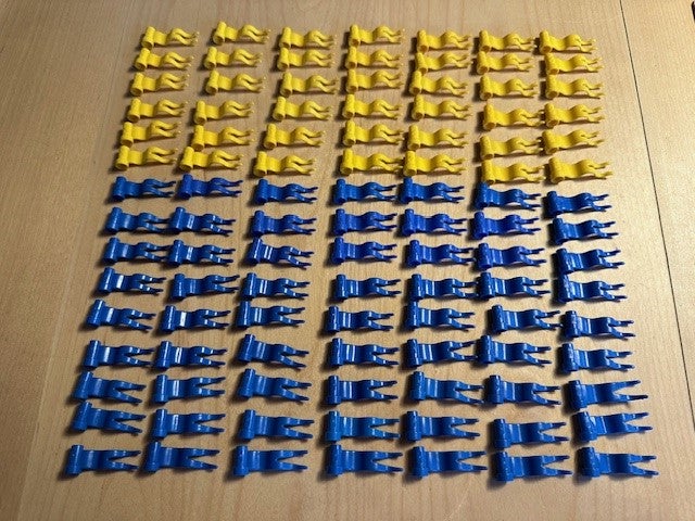 Lego andet Blå og gule lego flag