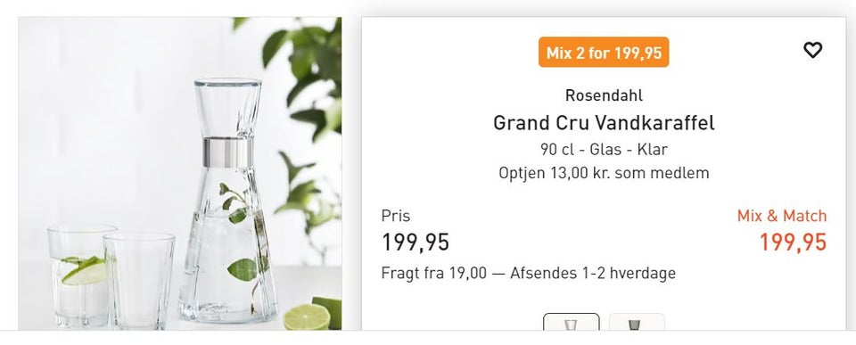 Glas Vin karaffel vand karaffel