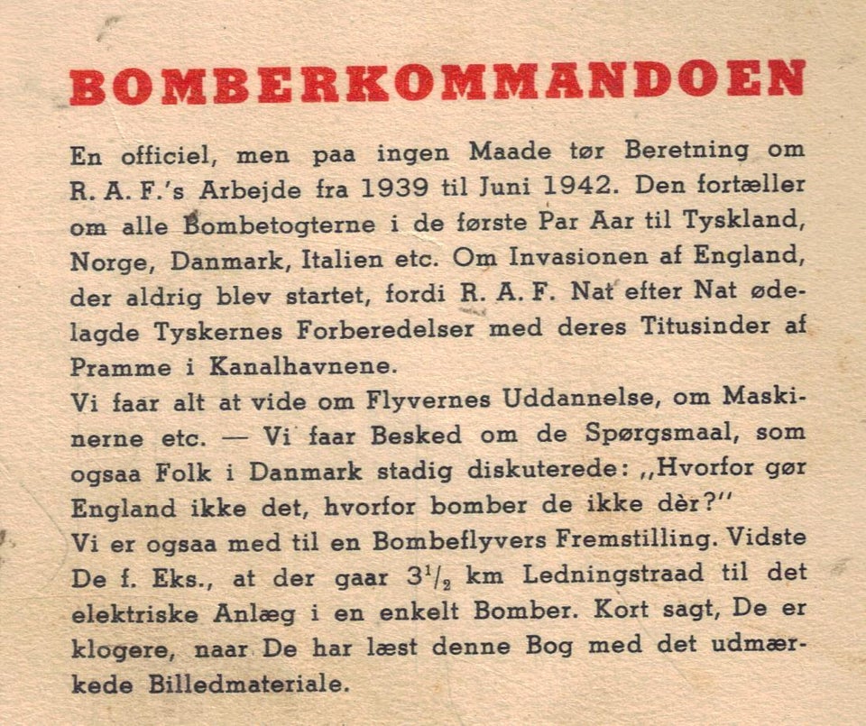 Bomberkommandoen, -, emne: