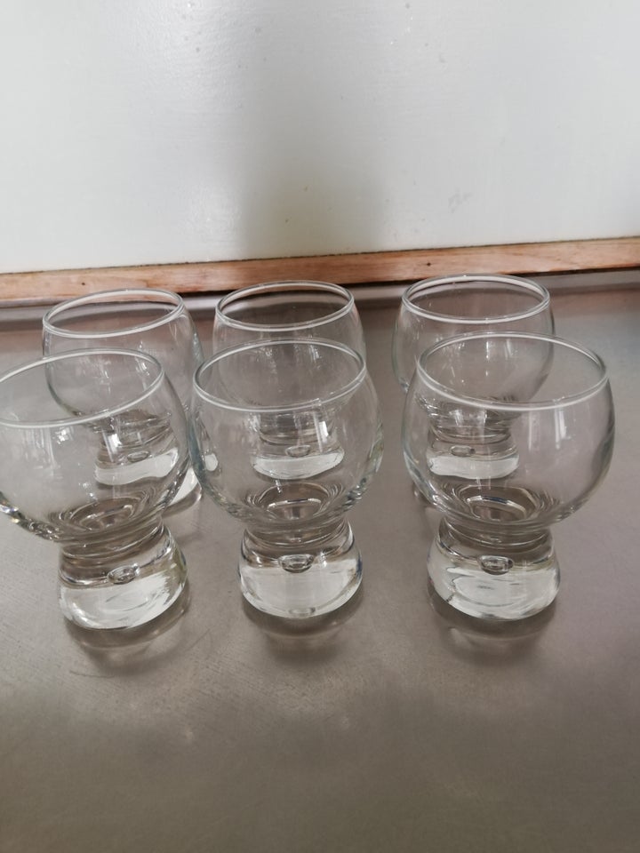 Glas, 6 stk fotte likør/shots glas