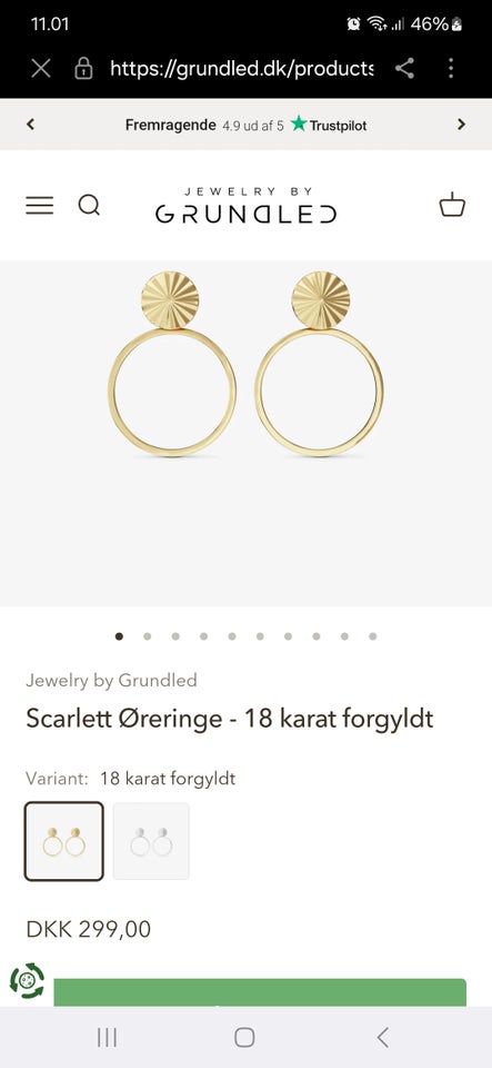 Øreringe, forgyldt, Jewelery by