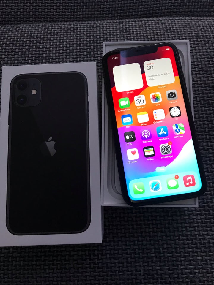 iPhone 11, 128 GB, sort