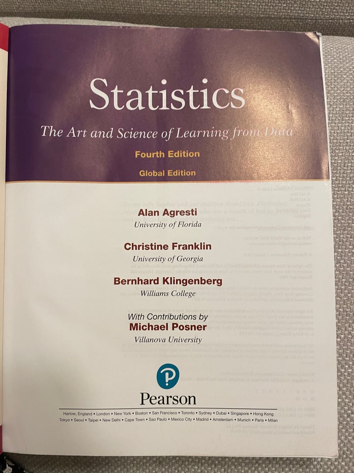 Statistics, Agresti, Franklin 