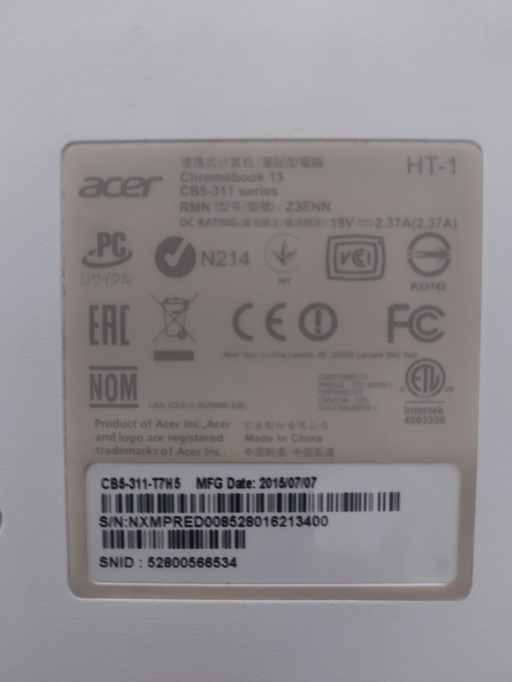 Acer Chromebook CB5-311, 2,3 GHz, 4