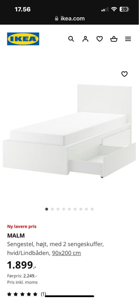 Sengeramme Malm Ikea b 90 l 200 Its koral