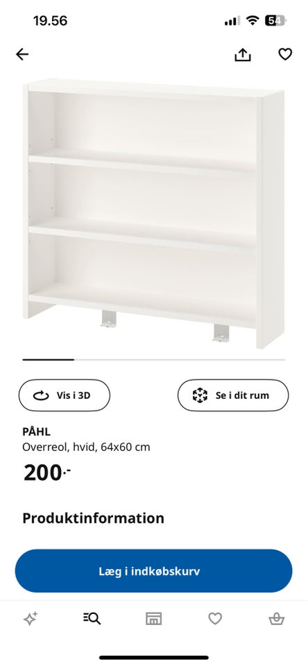 Reol Påhl Ikea b: 64 d: 17 h: 60