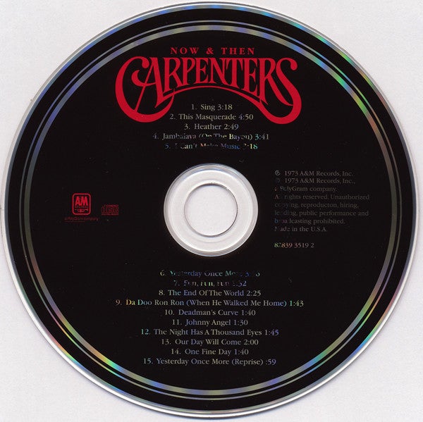 CARPENTERS: Now  Then pop