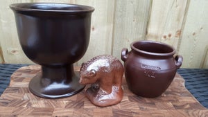 Keramik Potte krukke og bjørn