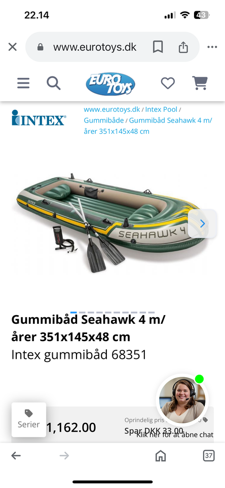 Gummibåd, Seahawk 4, 4 pers.