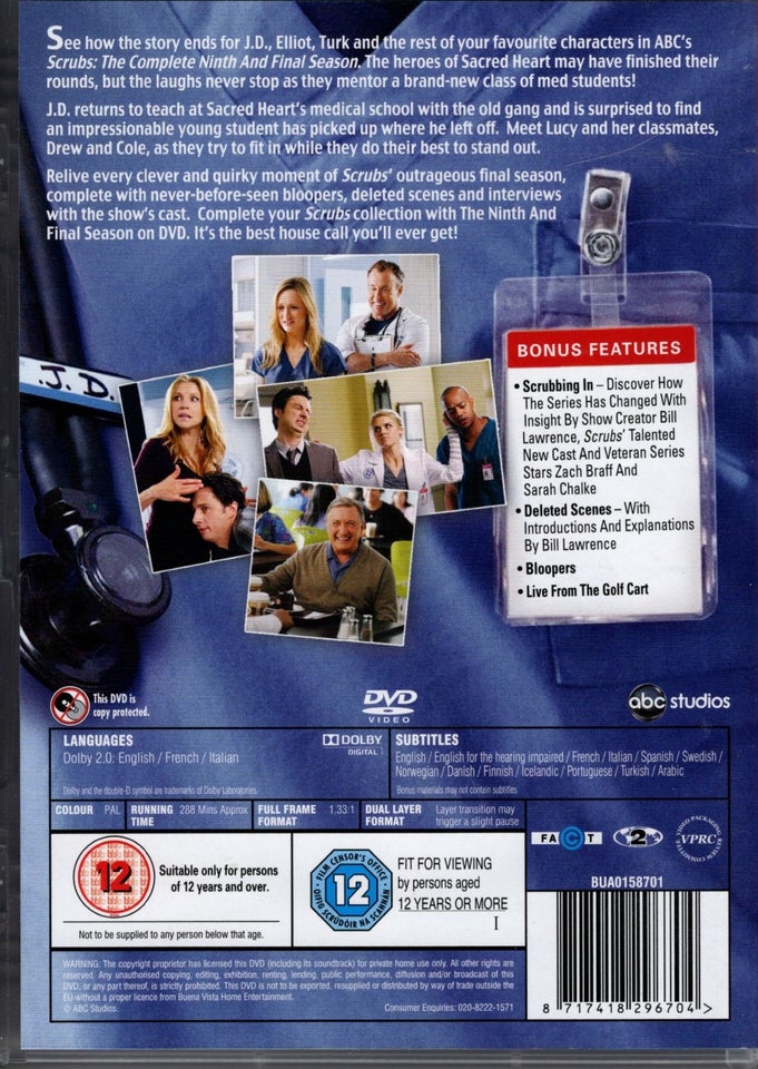 Scrubs (Hele serien), DVD, andet