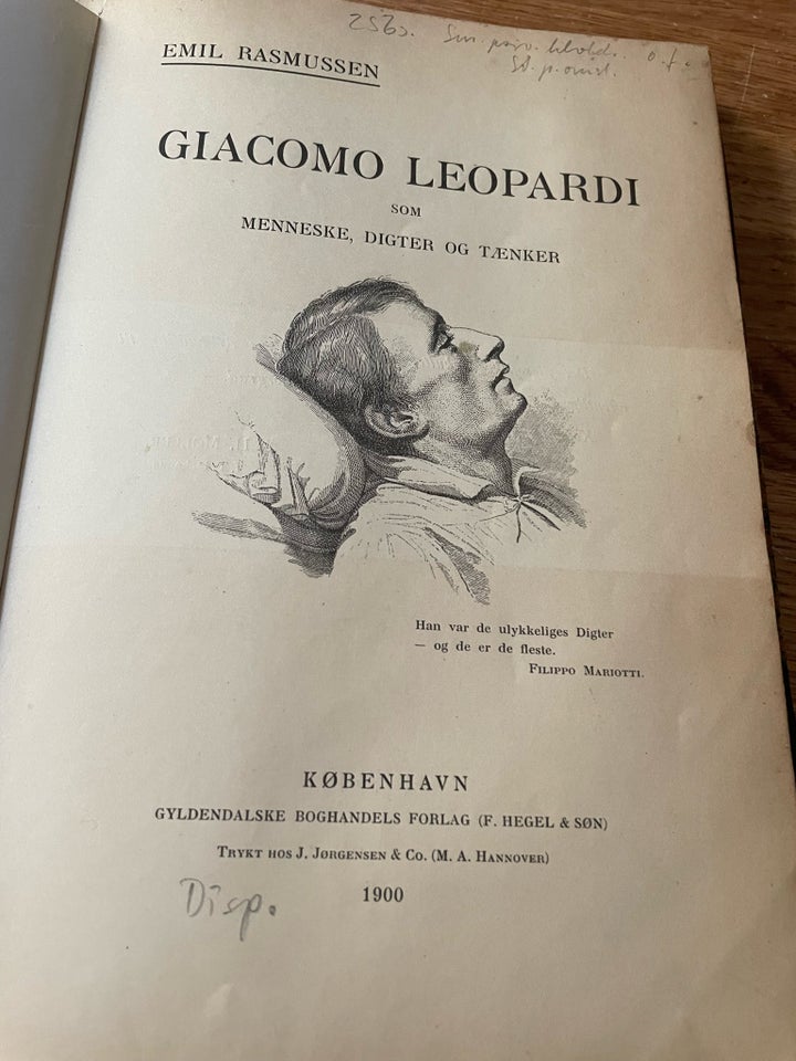 Giacomo Leopardi som menneske,