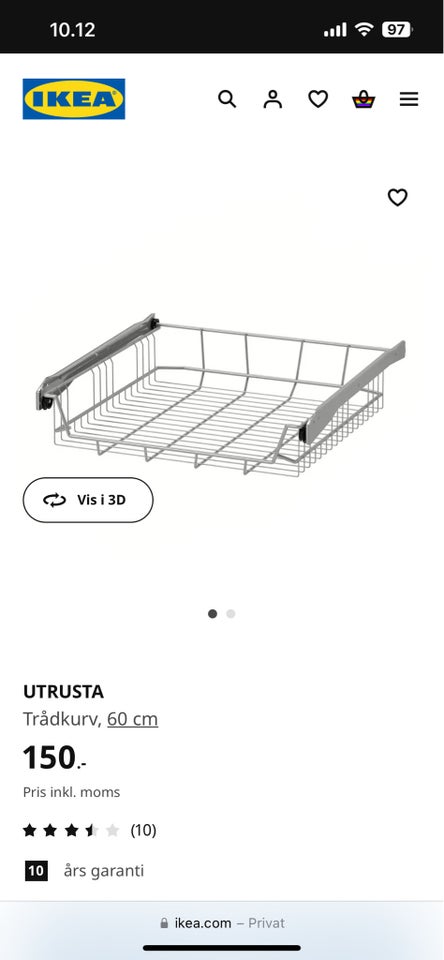 Trådkurv  Ikea