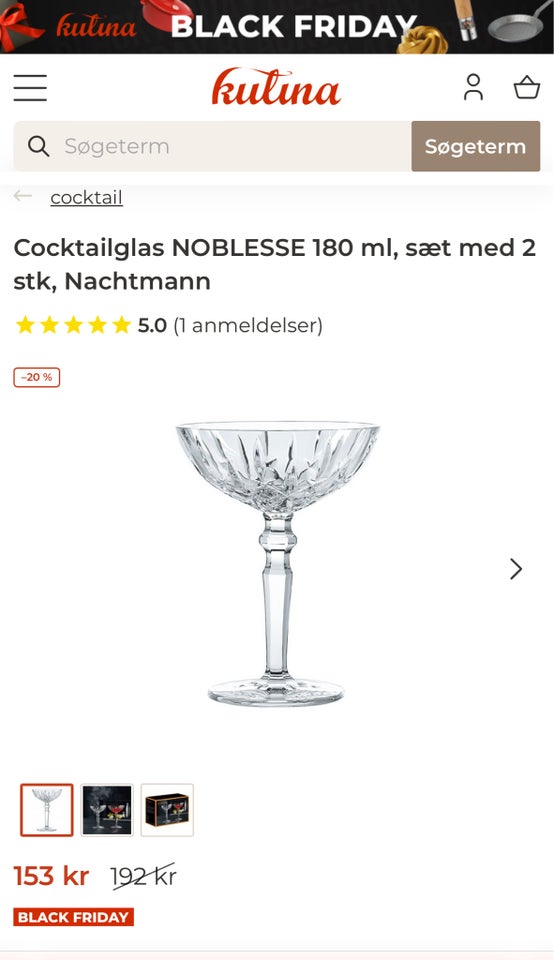 Glas Champagne/cocktailglas